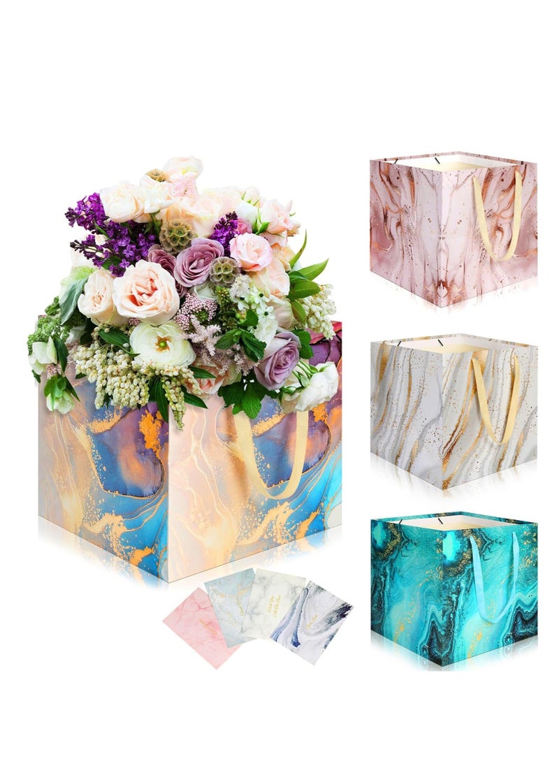 KCDMBUE 4-Pack Extra Large Gift Bags – 11.8" Reusable Marble Paper Bags with Handles, Elegant Square Design for Weddings, Birthdays, and Special Occasions  - Image 1
