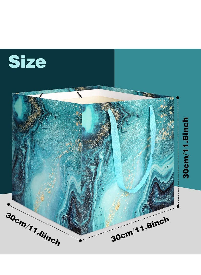 KCDMBUE 4-Pack Extra Large Gift Bags – 11.8" Reusable Marble Paper Bags with Handles, Elegant Square Design for Weddings, Birthdays, and Special Occasions  - Image 2