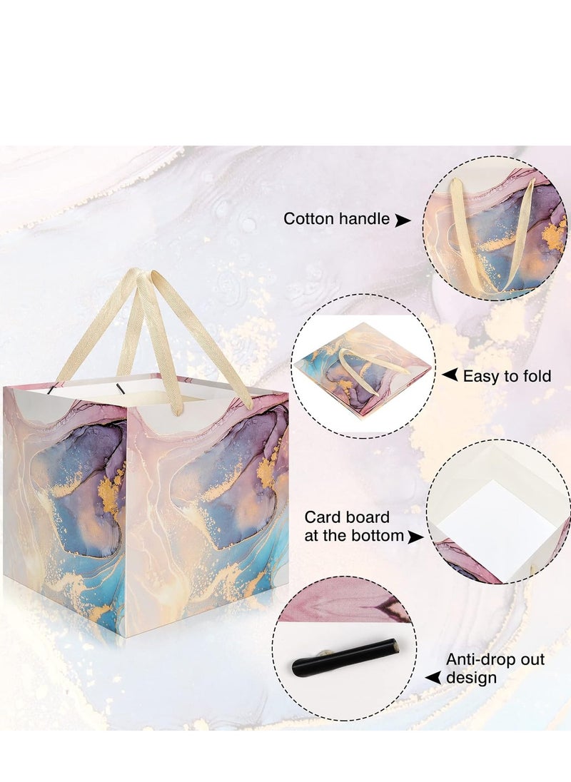 KCDMBUE 4-Pack Extra Large Gift Bags – 11.8" Reusable Marble Paper Bags with Handles, Elegant Square Design for Weddings, Birthdays, and Special Occasions  - Image 5