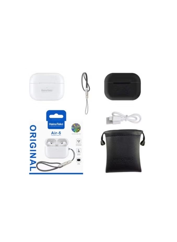HainoTeko - Air 5 Wireless Bluetooth Earphones for Android – True Wireless Stereo (TWS) In-Ear Earbuds with Touch Control, Fast Pairing, Long Battery Life & Noise Reduction – Lightweight Charging Case – Compatible with Android Phones, Tablets & Bluetooth Devices - Image 1