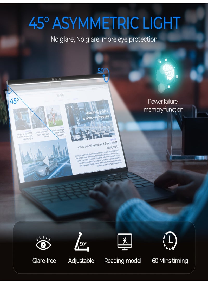 شاشة كمبيوتر LED مزودة بإضاءة ومصدر طاقة USB-C ومفتاح تحكم باللمس وثلاث درجات حرارة ألوان قابلة للتعديل لمكتب الألعاب المنزلي 330 مم - Image 5