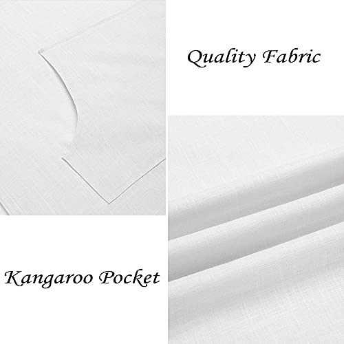 COOFANDY Men's V-Neck Linen Robe Short Sleeve Kaftan Thobe Long Gown Casual Shirt for Beach, Summer - Image 5