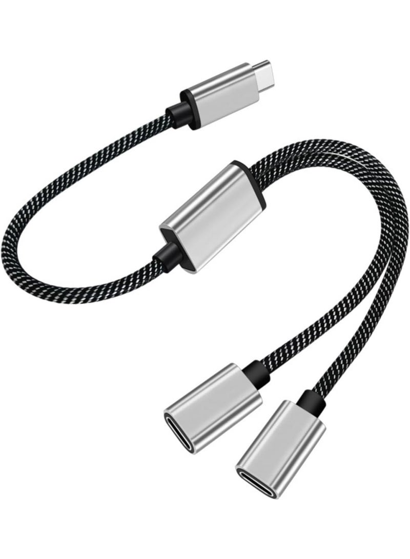 Luckam محول مزدوج USB C، محول سماعات وشحن USB Type C 2 في 1، كابل دنجلي صوتي لـ i-Phone 16/15، Pi-xel 9/8، Galaxy S25/S24، يدعم المكالمات والموسيقى - Image 1