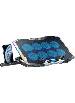 Laptop Fan,K10 Laptop Cooling Pad,RGB Gaming Notebook Cooler Laptop Fan Stand Adjustable Height with 8 Quiet Fans and Phone Holder,Suit for 12.1-17.3 Inch Laptops - pzsku/Z222E5FC7968D0B7439B8Z/45/_/1710400485/3080613f-29e3-429c-8c1a-869b9c04fabe