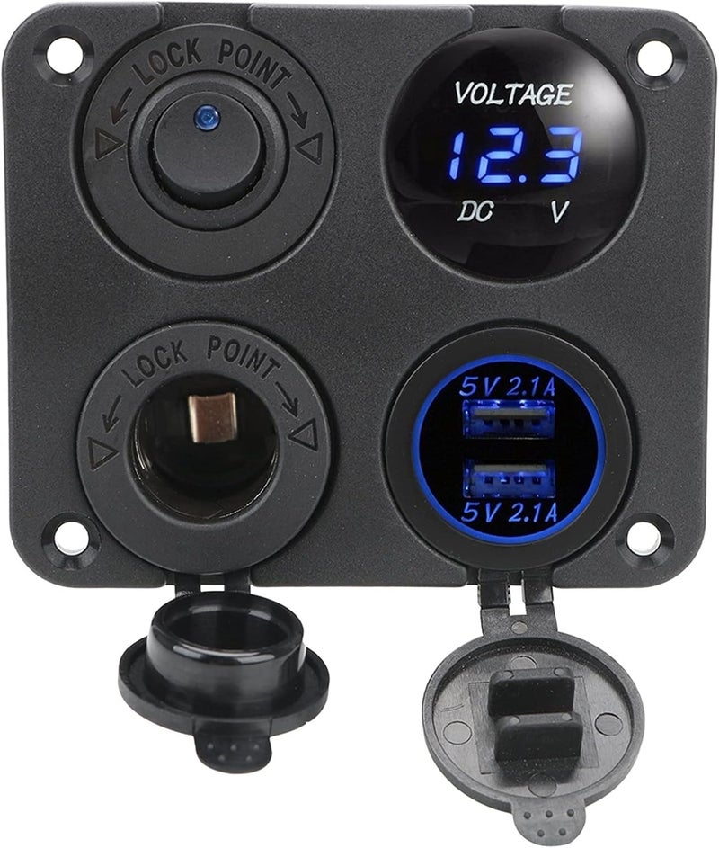 Wivplex 12V 4 In 1 Car Charger with Dual USB and Voltmeter - Image 4