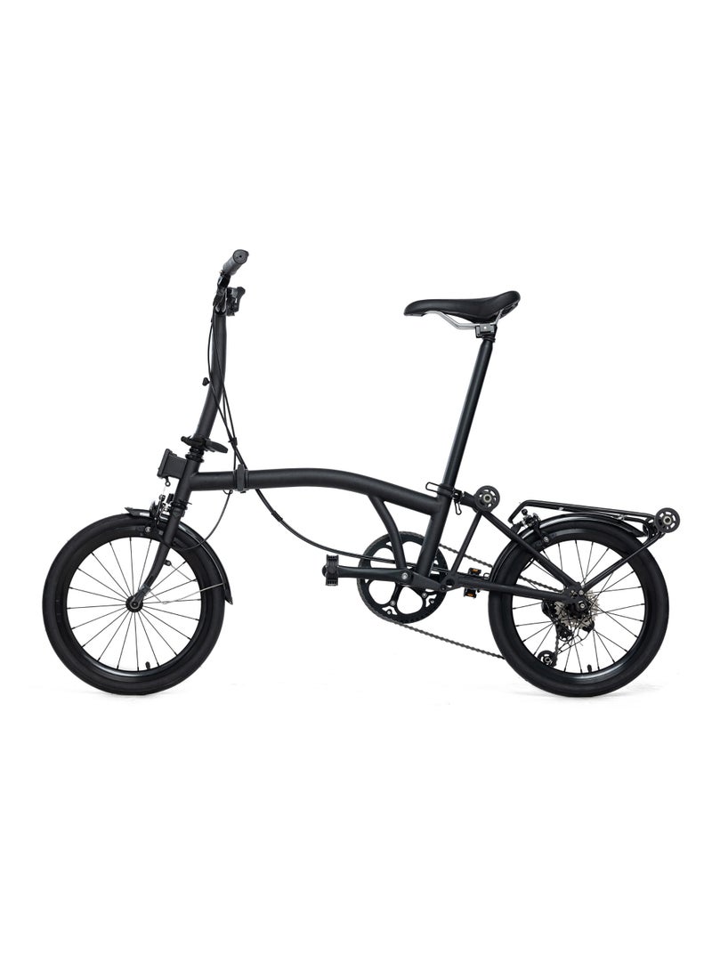 BIKE'S SE Folding Bike, 16 Inch, 6-Speed, Chromoly Steel Frame, Graphite Black - Image 1