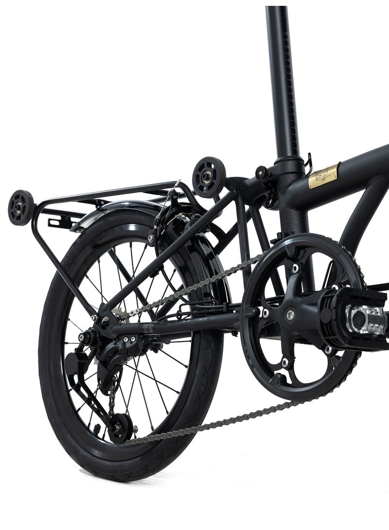 BIKE'S SE Folding Bike, 16 Inch, 6-Speed, Chromoly Steel Frame, Graphite Black - Image 3