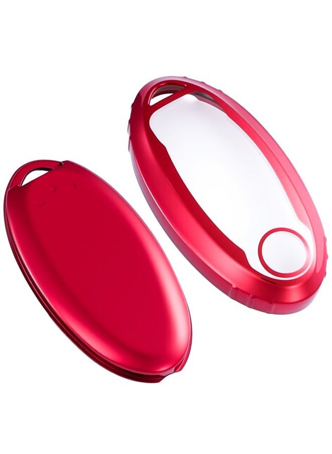 Lcyam Key Fob Cover Fits for Nissan Egg-Shaped Transmission 2022 Altima Leaf Titan Maxima Sentra X Trail Patrol Murano Serena Armada Versa, Red - Image 1