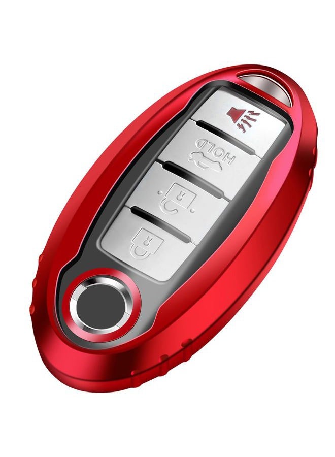 Lcyam Key Fob Cover Fits for Nissan Egg-Shaped Transmission 2022 Altima Leaf Titan Maxima Sentra X Trail Patrol Murano Serena Armada Versa, Red - Image 4