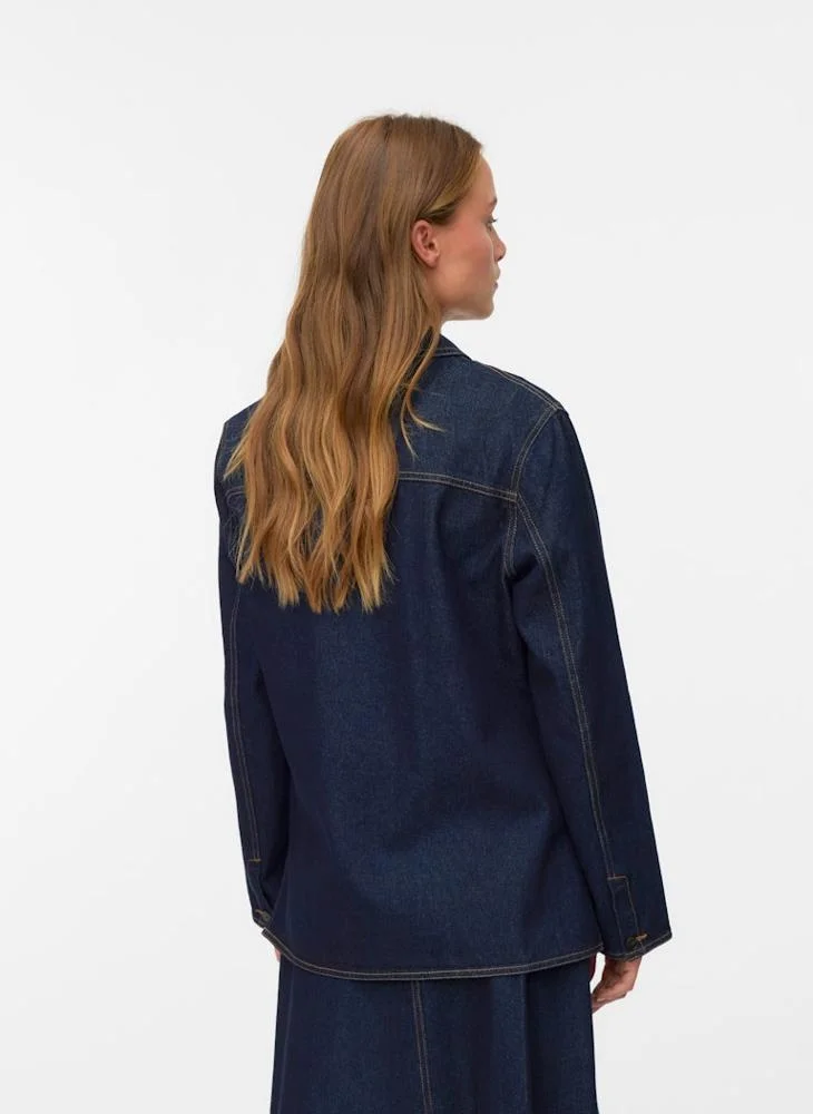 VERO MODA Vmkanika Long Sleeve Denim Blazer Shirt