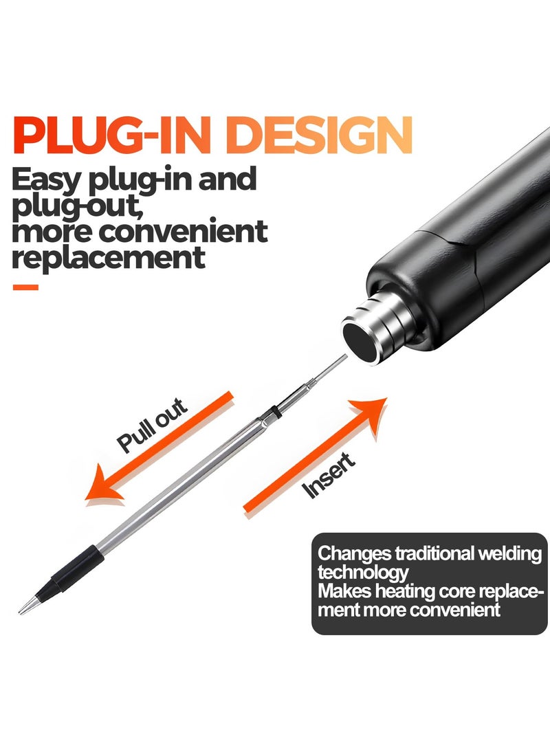 غنافوتو طقم مكواة لحام لاسلكي USB، مكواة لحام USB قابلة للشحن، مكواة لحام محمولة 800 مللي أمبير في الساعة، درجة حرارة قابلة للتعديل 300 - 450 درجة مئوية، قلم لحام كهربائي للإصلاح - Image 4