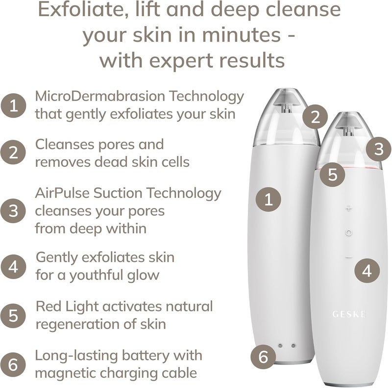 GESKE SmartAppGuided™ MicroDermabrasion Blackhead Remover | 7 in 1 | Blackhead Remover | Electric Pore Cleaner | Innovative Vacuum Cup | Beauty Tool | Skin Cleansing Device | Skincare Device - Image 2