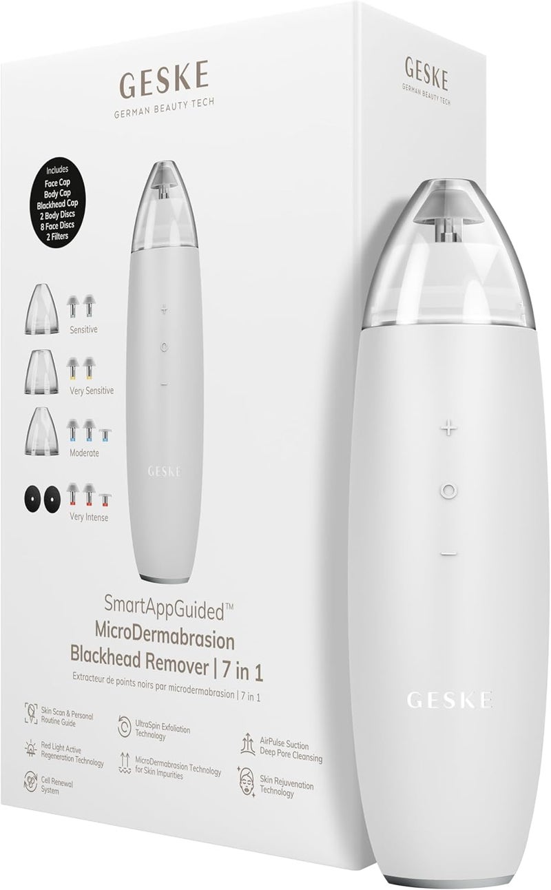 GESKE SmartAppGuided™ MicroDermabrasion Blackhead Remover | 7 in 1 | Blackhead Remover | Electric Pore Cleaner | Innovative Vacuum Cup | Beauty Tool | Skin Cleansing Device | Skincare Device - Image 1