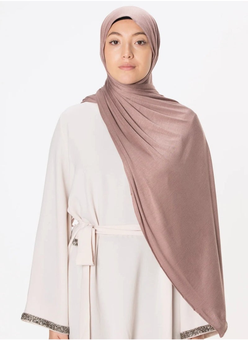 Perfectory PERFECTORY Soft Stretch Jersey Hijabs, Effortless Style and Comfort, Curated Collection- Plum Taupe  - Image 1