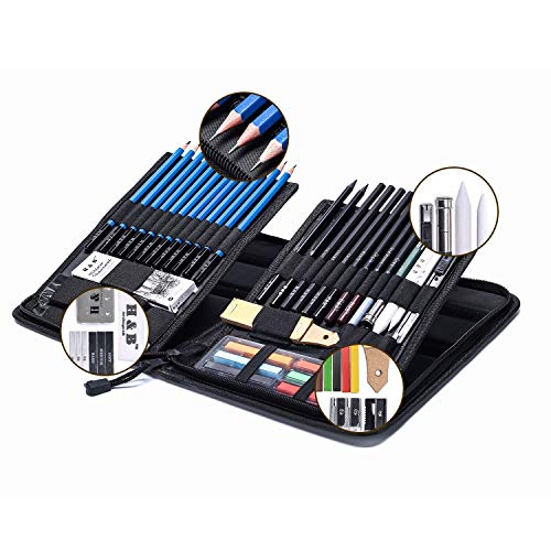 HB H & B 48 Professional Sketching Pencils and Drawing Kits, Including Sketching Pads, Graphite Pencils, Pencil Sharpener and Eraser, Artist's Art Supplies for Artists Beginner Adults - Image 5
