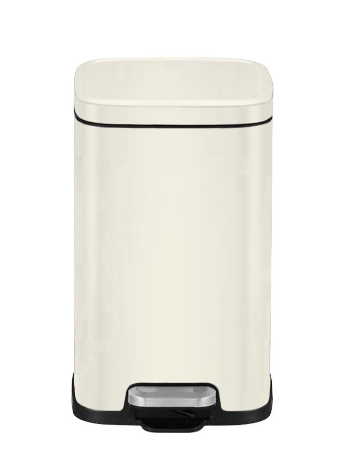 EKO STELLA SERIES | Brushed Stainless Steel Finish | Soft-Closing | Fingerprint-Resistant | Premium Pedal Trash Bin | Multiple Sizes ( 6 - 12 L) To Suit Different Places | 6 Liters | Beige  - Image 1