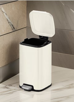 EKO STELLA SERIES | Brushed Stainless Steel Finish | Soft-Closing | Fingerprint-Resistant | Premium Pedal Trash Bin | Multiple Sizes ( 6 - 12 L) To Suit Different Places | 6 Liters | Beige  - Image 2