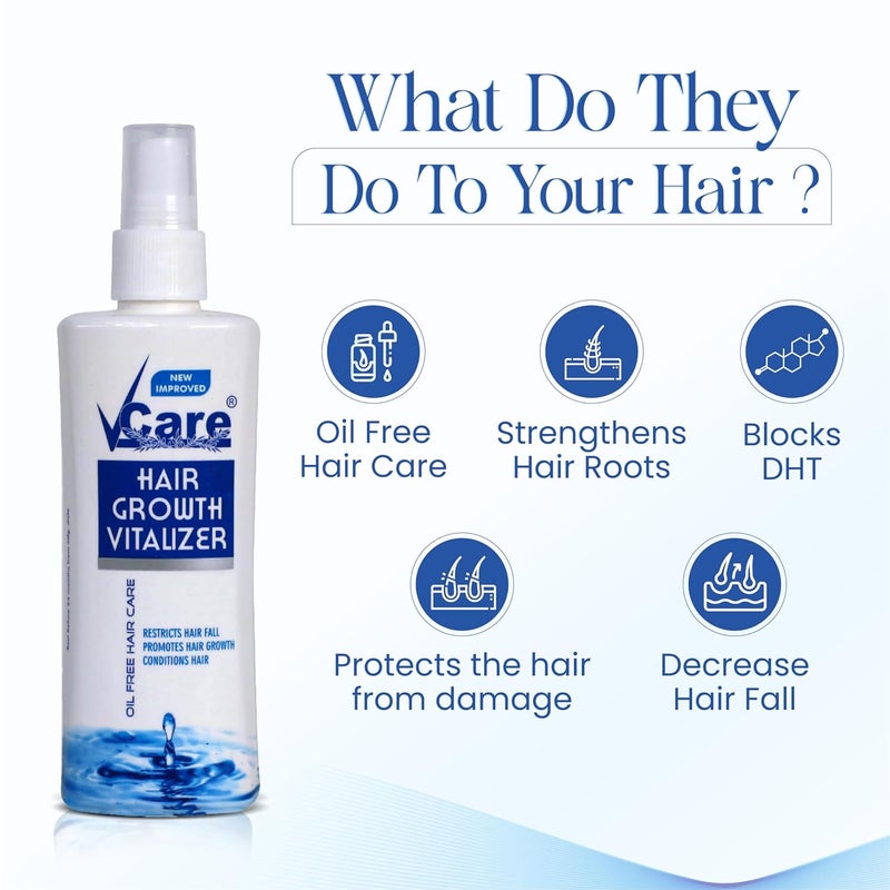 VCare Hair Growth Vitalizer For Frizzy Hair and Moisturize Dry Head Reduces Hair Fall Dandruff Control Serum Oil Free No Sulphate No Cruelty and No ParabenPack of 3100 ml - Image 3