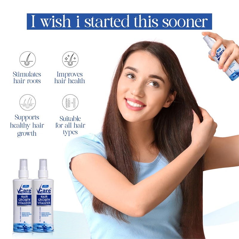 VCare Hair Growth Vitalizer For Frizzy Hair and Moisturize Dry Head Reduces Hair Fall Dandruff Control Serum Oil Free No Sulphate No Cruelty and No ParabenPack of 3100 ml - Image 5