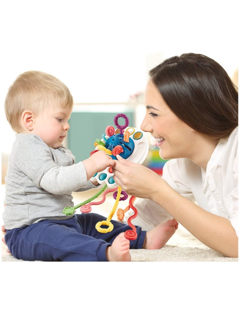 YelaJoy بيبي مونتيسوري لعمر 18 شهرًا فما فوق، الدفع والسحب الحسي للطفل، عضاضة لأنشطة التعلم المبكر للأطفال الصغار من سن 1 إلى 3 سنوات، هدية للمهارات الحركية الدقيقة للأطفال الرضع - Image 5