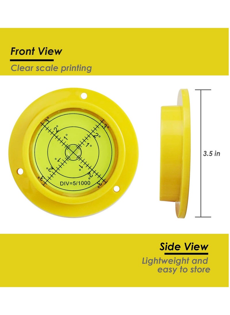 Generic - Circular Spirit Level with 3 Mounting Holes - Large 90x17mm High Precision Plastic Case Round Bubble Level for Measuring Instruments, RV, Home - Image 1
