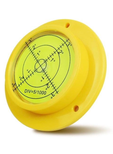 Circular Spirit Level with 3 Mounting Holes - Large 90x17mm High Precision Plastic Case Round Bubble Level for Measuring Instruments, RV, Home