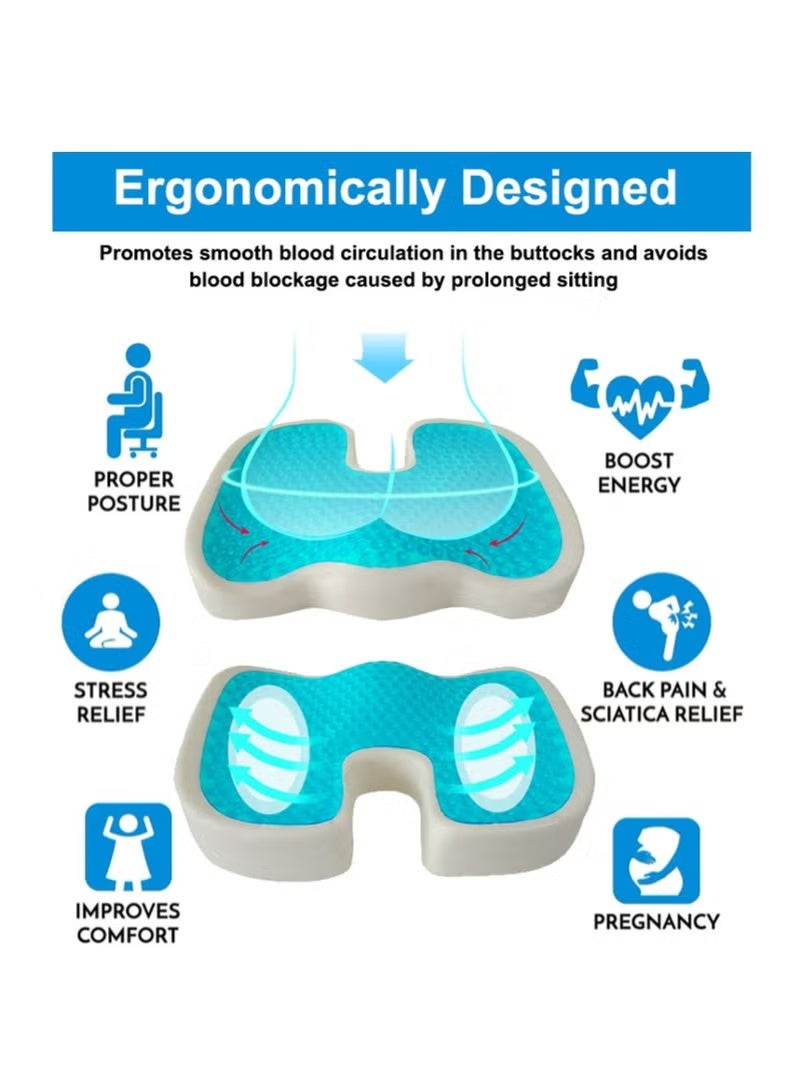 JINFANLI Gel Memory Foam Seat Cushion - Velvet Cover | Ergonomic Seat Cushion for Office, Car, and Home - Image 4