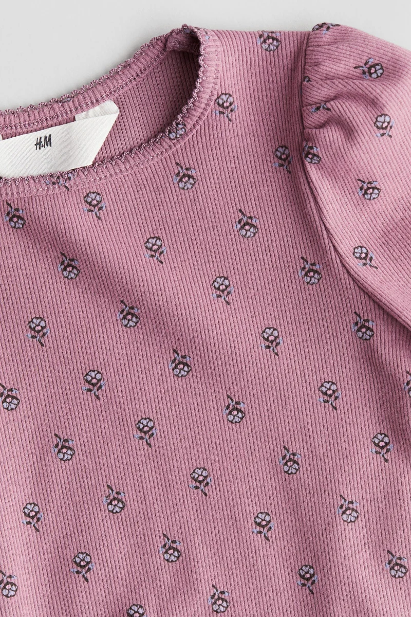 H&M Picot-Trimmed Jersey Top