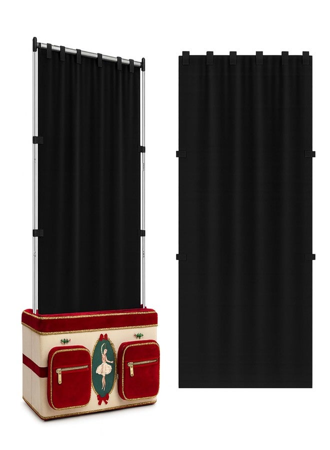 TIFILE Privacy Curtain for Dance Bag, Portable Dancer Changing Curtain with Storage Bag, Backstage Changing Room for Dance Competitions, Training, Camping Fits Standard Racks - Black (Curtain ONLY) - Image 1