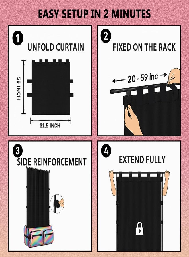 TIFILE Privacy Curtain for Dance Bag, Portable Dancer Changing Curtain with Storage Bag, Backstage Changing Room for Dance Competitions, Training, Camping Fits Standard Racks - Black (Curtain ONLY) - Image 3