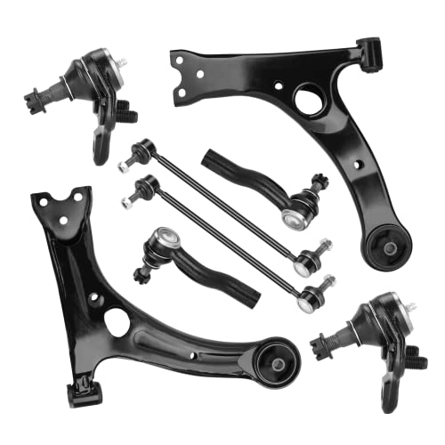 AEagle 8PCS for Toyota RAV4 GAS 2002-2005 Front Right & Left Lower Control Arm w/Ball Joint Stabilizer/Sway Bar End Link Outer Tie Rod Suspension Kit K640212 K640213 K80296 ES3654 ES3655 - Image 1