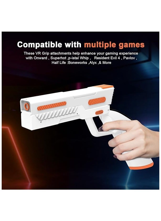 PROMASS VR G-un Stock Cover for Quest 3 Controllers, Comfortable Silicone Anti Slip Handle Shell Case Protector, Weighted Hard Grips Enhanced FPS Games Reality Holding Feels for Oculus Quest3 Controllers  - Image 2