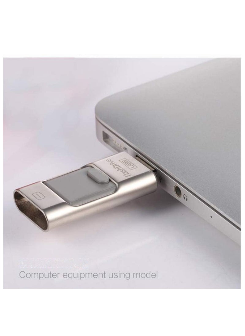 Generic 3-In-1 OTG USB 3.0 Memory Stick Pen Drives for iPhone/iPad/Android/PC (256GB Silver)  - Image 4