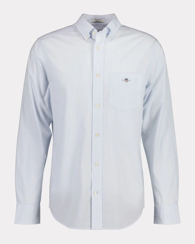 GANT  Regular Fit  Classic Short Sleeve  Banker Stripe Poplin Shirt for Men | Best Price UAE