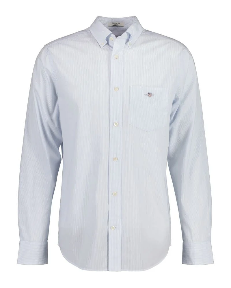 GANT  Regular Fit  Classic Short Sleeve  Banker Stripe Poplin Shirt for Men | Best Price UAE