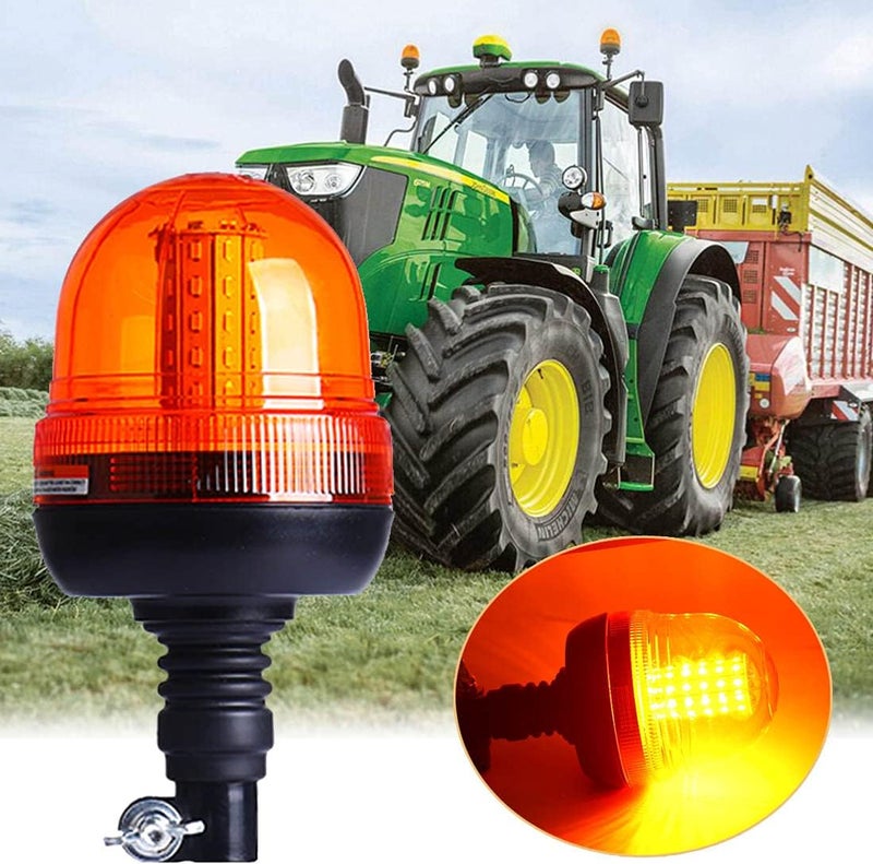 VGETTING 60 LED Rotating Flashing Amber Beacon Light - Flexible Mount Strobe Lamp for Emergency Warning - Image 1