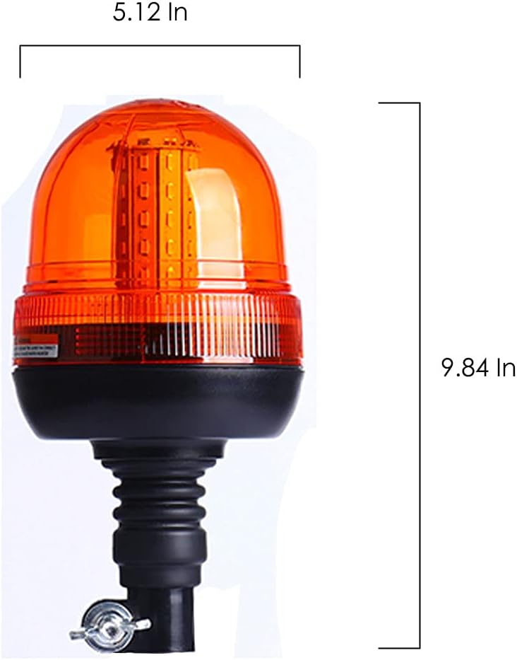 VGETTING 60 LED Rotating Flashing Amber Beacon Light - Flexible Mount Strobe Lamp for Emergency Warning - Image 2