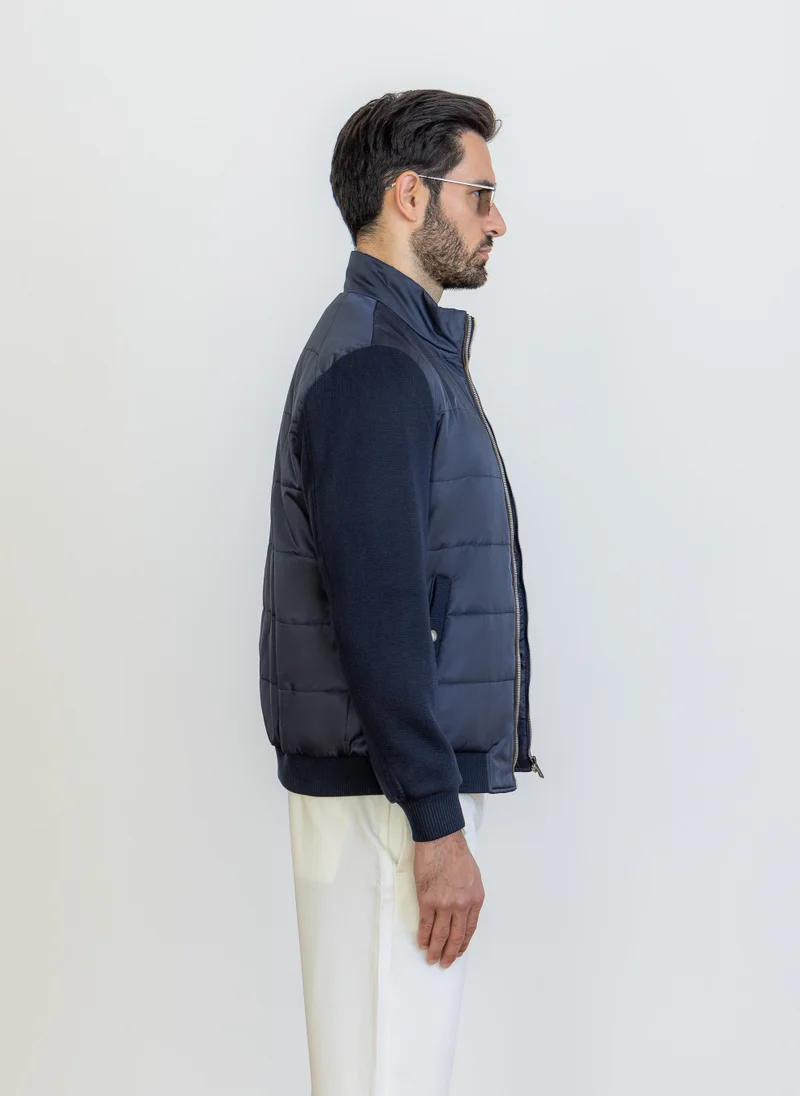 Shapes Blue DETAIL TEXTURED PUFFER JACKET for Men | Best Price UAE