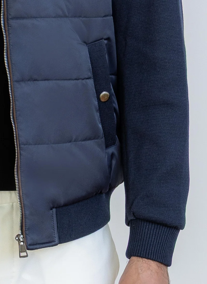 Shapes Blue DETAIL TEXTURED PUFFER JACKET for Men | Best Price UAE