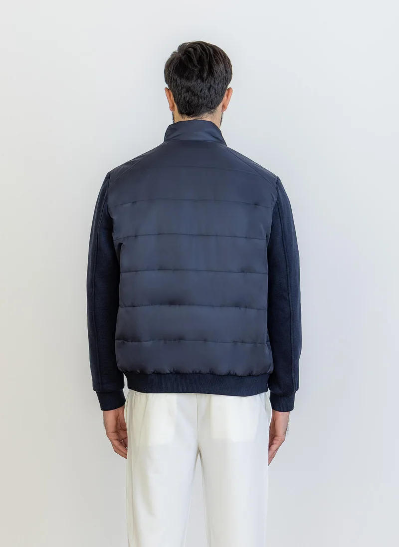 SHAPES DETAIL TEXTURED PUFFER JACKET