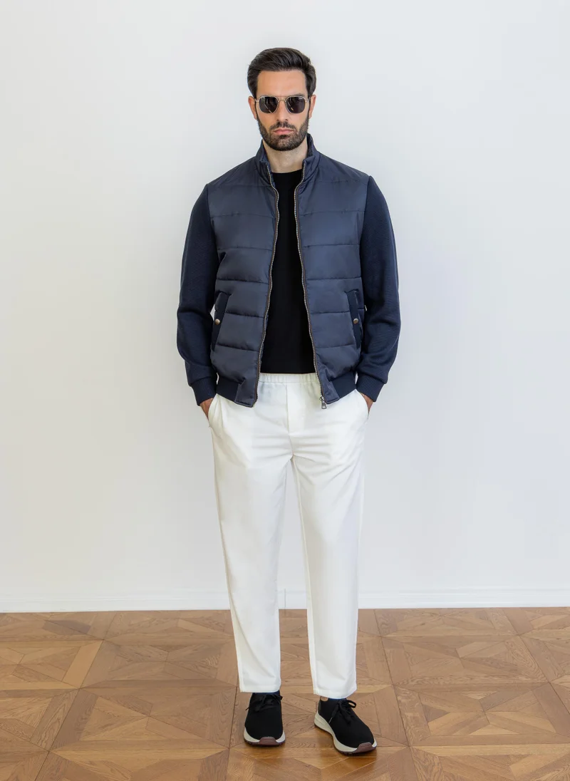 Shapes Blue DETAIL TEXTURED PUFFER JACKET for Men | Best Price UAE