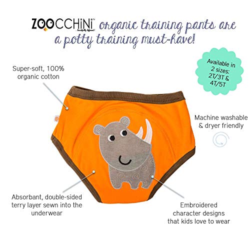 ZOOCCHINI Toddler 3-Pack Potty Training Pants - Soft Organic Cotton Underwear with Absorbent Padding and Fun Designs, Safari Friends 2T-3T - Image 2