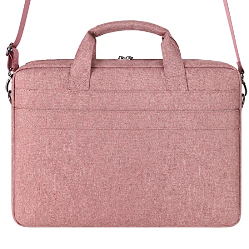 DOMISO 14 inch Laptop Messenger Bag Tote Bag for Women for Men,Business Travel Work Computer Bag Chromebook Case Briefcase,Compatible with 15 inch MacBook Air/Pro,14 inch HP Dell Lenovo ASUS, Pink - Image 3