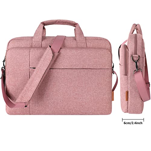 DOMISO 14 inch Laptop Messenger Bag Tote Bag for Women for Men,Business Travel Work Computer Bag Chromebook Case Briefcase,Compatible with 15 inch MacBook Air/Pro,14 inch HP Dell Lenovo ASUS, Pink - Image 2