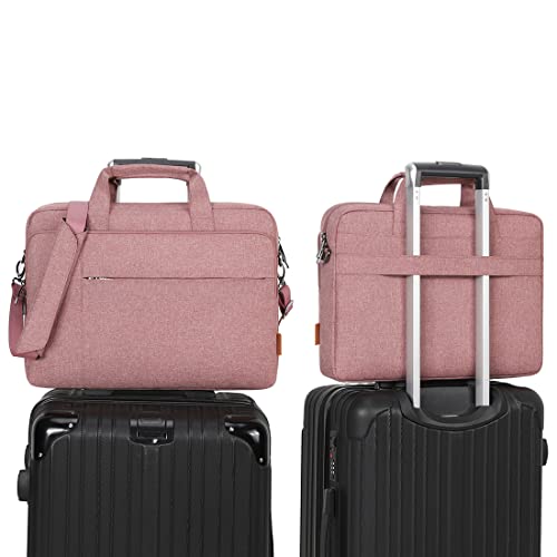 DOMISO 14 inch Laptop Messenger Bag Tote Bag for Women for Men,Business Travel Work Computer Bag Chromebook Case Briefcase,Compatible with 15 inch MacBook Air/Pro,14 inch HP Dell Lenovo ASUS, Pink - Image 5