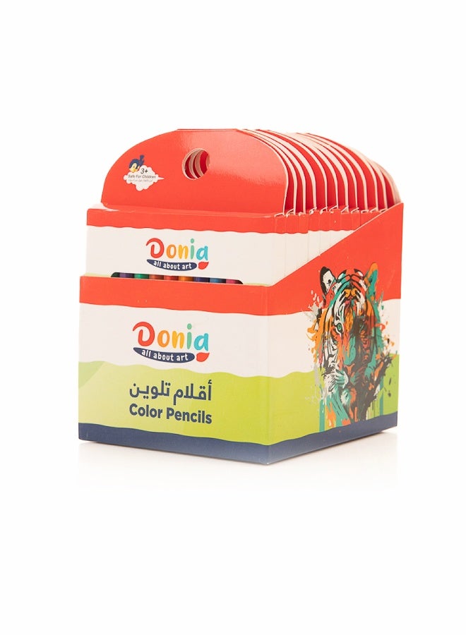 Donia 144 Pcs Wooden Colored Pencils, 12 Assorted Colors for Kids 3+, Safe for Drawing & Sketching, 12-Box Pack - Image 1