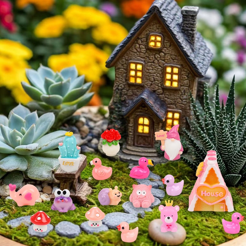 FOIMAS 40pcs Mini Resin Valentine's Day Figures, Valentine Mini Resin Animals Love Heart Figurines for Home Decoration - Image 4
