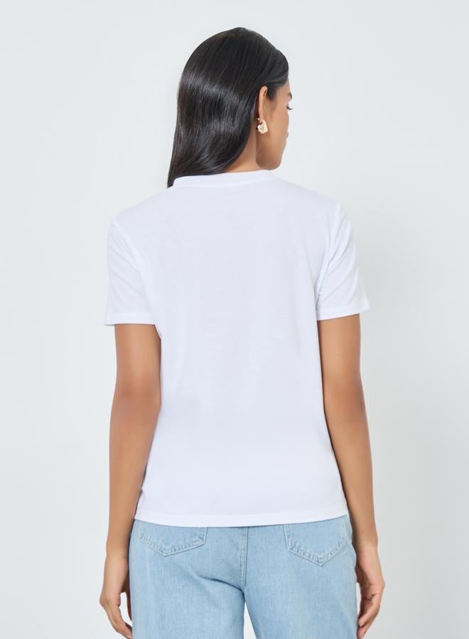 Take Two White Regular Fit Slogan T-Shirt - Image 5