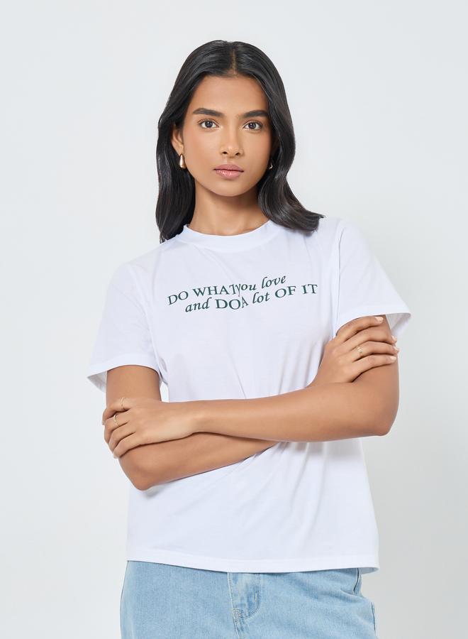 Take Two White Regular Fit Slogan T-Shirt - Image 3