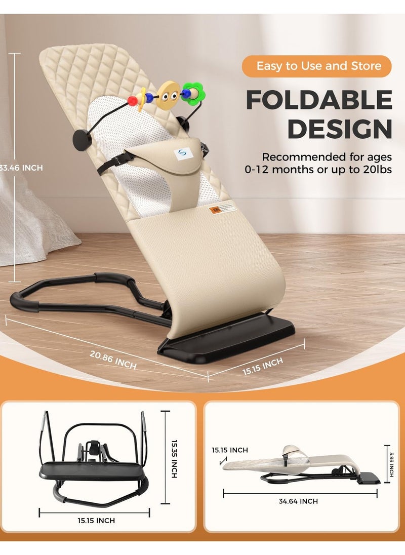 Qamar Care Portable Newborn Baby Balance Chair Baby Bouncer Bouncer Seat for Babies Portable Rocker with Mesh Fabric Babies Soothing Vibrations 0-6 Months  - Image 2